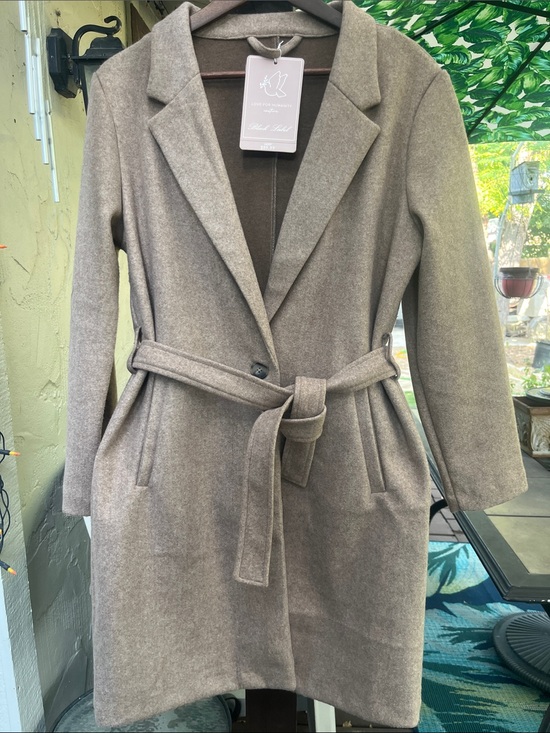 Love for humanity Jackets & Blazers - Love For Humanity NWT Black Label Wool-Like Midi Trench Coat Mauve M 22” p2p